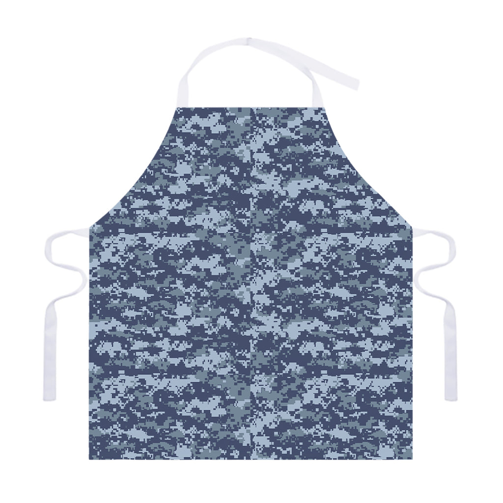 Navy Digital Camo Pattern Print Adjustable Apron