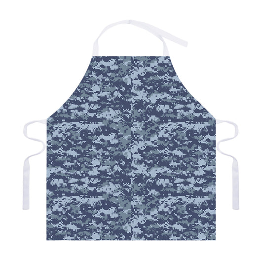 Navy Digital Camo Pattern Print Adjustable Apron