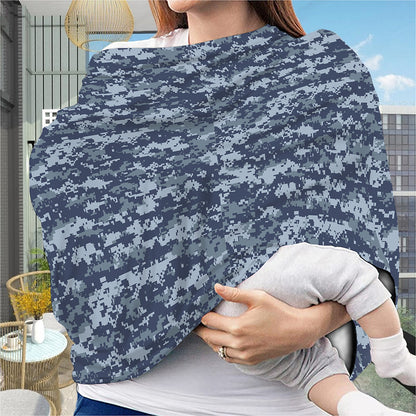 Navy Digital Camo Pattern Print Baby Seat Cover