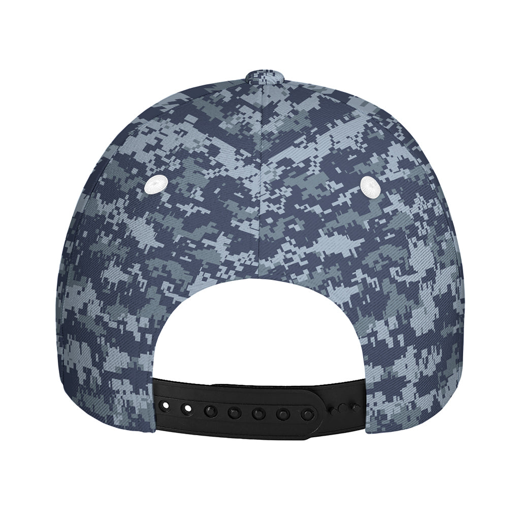 Navy Digital Camo Pattern Print Baseball Cap