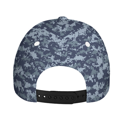 Navy Digital Camo Pattern Print Baseball Cap