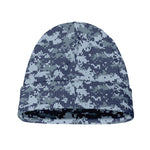 Navy Digital Camo Pattern Print Beanie