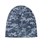 Navy Digital Camo Pattern Print Beanie