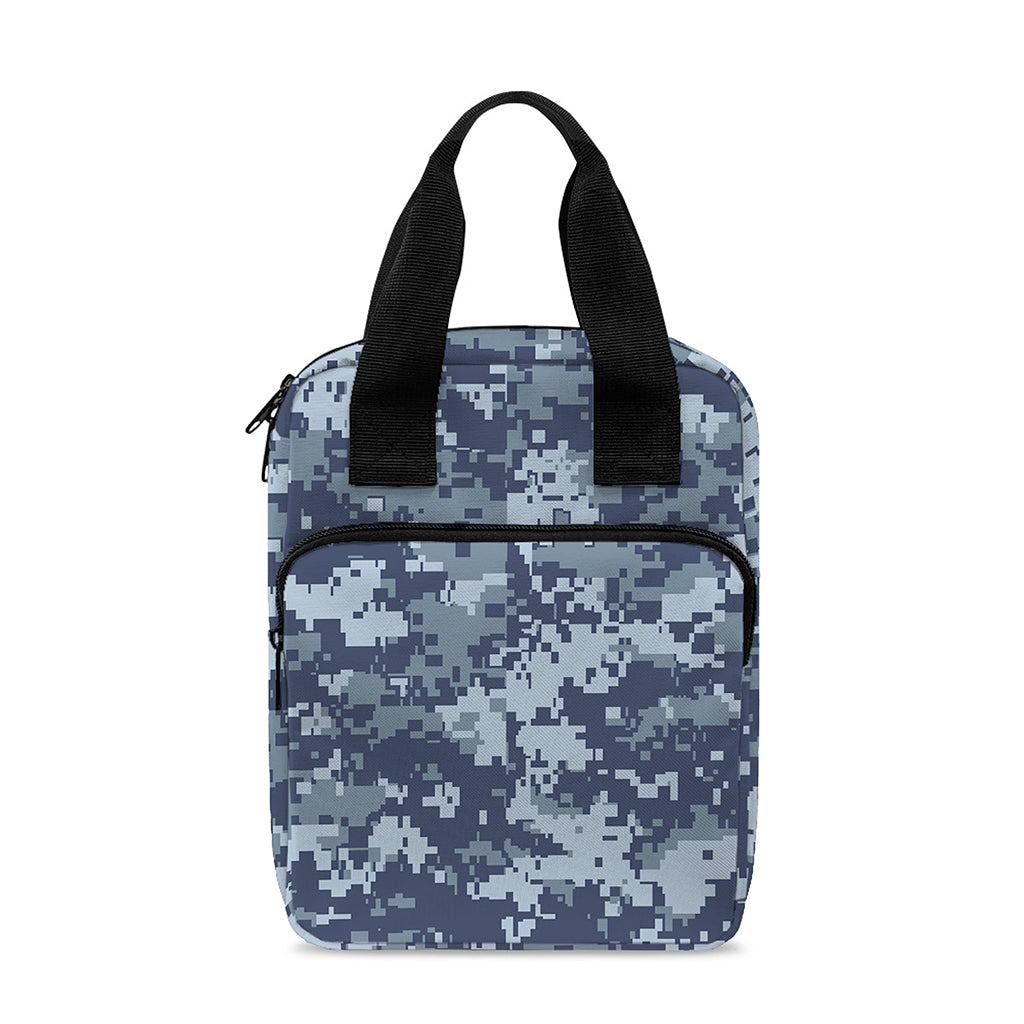 Navy Digital Camo Pattern Print Bible Tote Bag