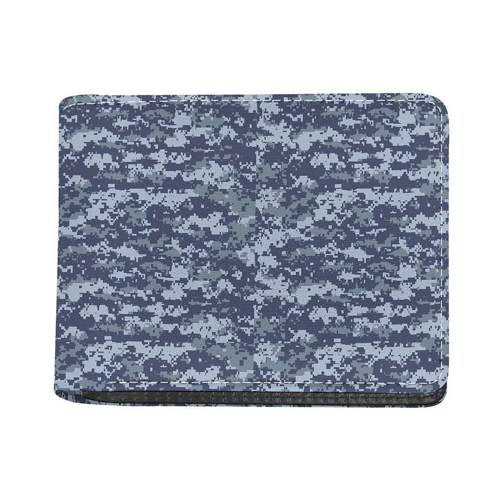 Navy Digital Camo Pattern Print Bifold Wallet