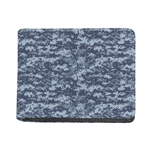 Navy Digital Camo Pattern Print Bifold Wallet