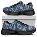 Navy Digital Camo Pattern Print Black Chunky Shoes