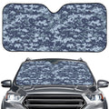Navy Digital Camo Pattern Print Car Windshield Sun Shade