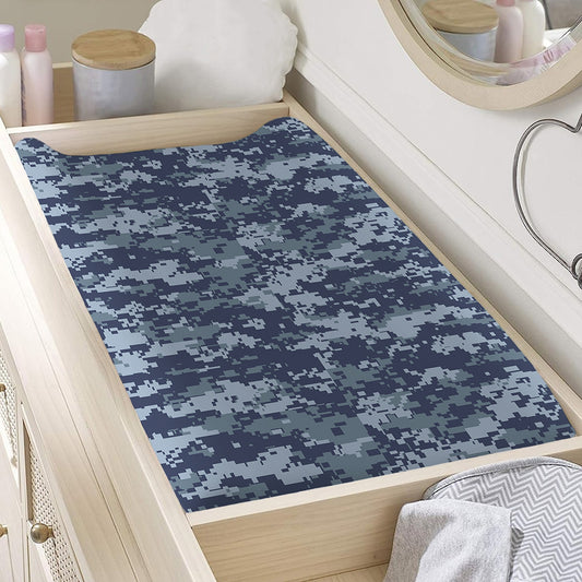 Navy Digital Camo Pattern Print Changing Pad Cover