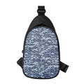 Navy Digital Camo Pattern Print Sling Bag