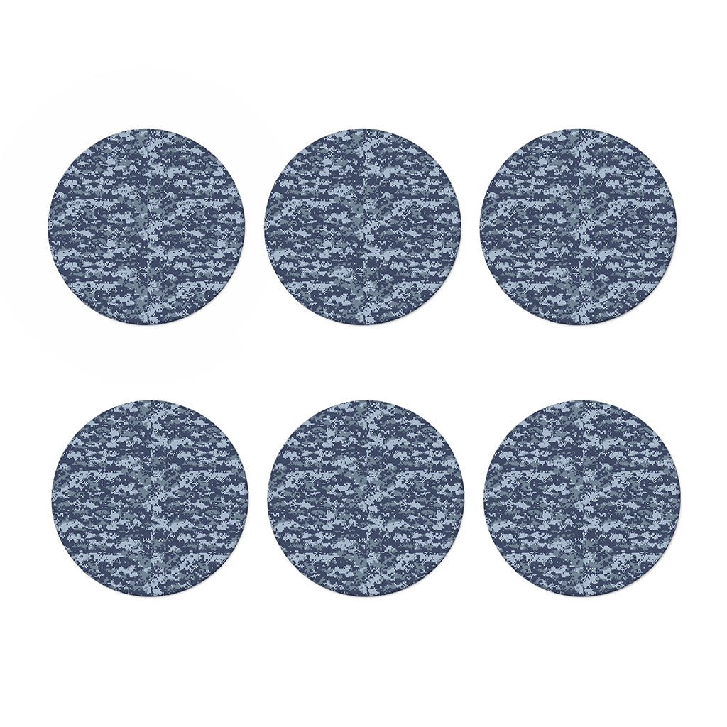 Navy Digital Camo Pattern Print Coaster Set