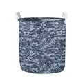 Navy Digital Camo Pattern Print Collapsible Laundry Basket