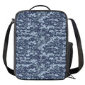 Navy Digital Camo Pattern Print Crossbody Lunch Bag