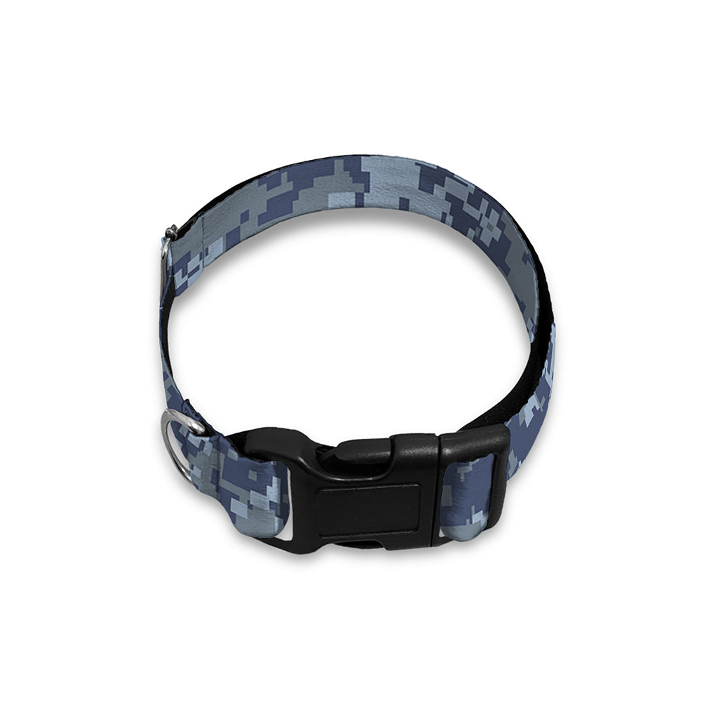 Navy Digital Camo Pattern Print Dog Collar