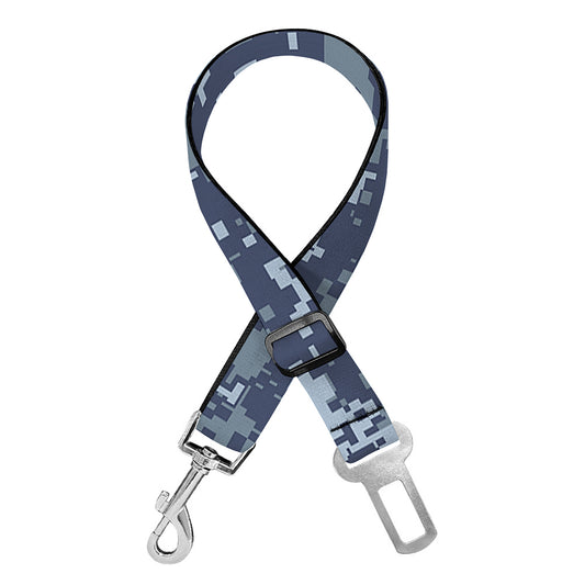 Navy Digital Camo Pattern Print Dog Seat Belt