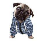 Navy Digital Camo Pattern Print Dog Zip Up Hoodie
