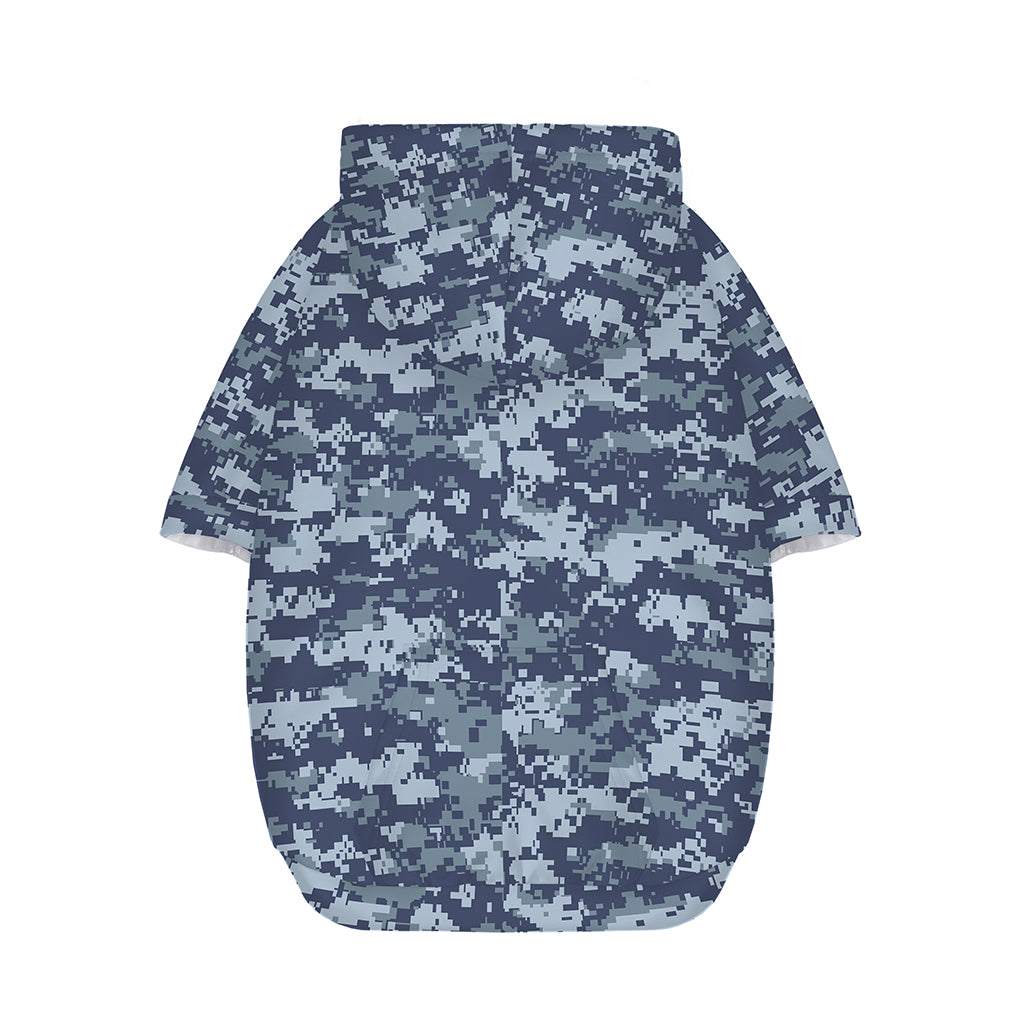 Navy Digital Camo Pattern Print Dog Zip Up Hoodie