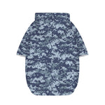 Navy Digital Camo Pattern Print Dog Zip Up Hoodie