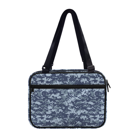 Navy Digital Camo Pattern Print Double Strap Bible Bag