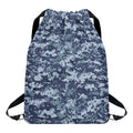 Navy Digital Camo Pattern Print Drawstring Backpack