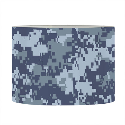 Navy Digital Camo Pattern Print Drum Lamp Shade