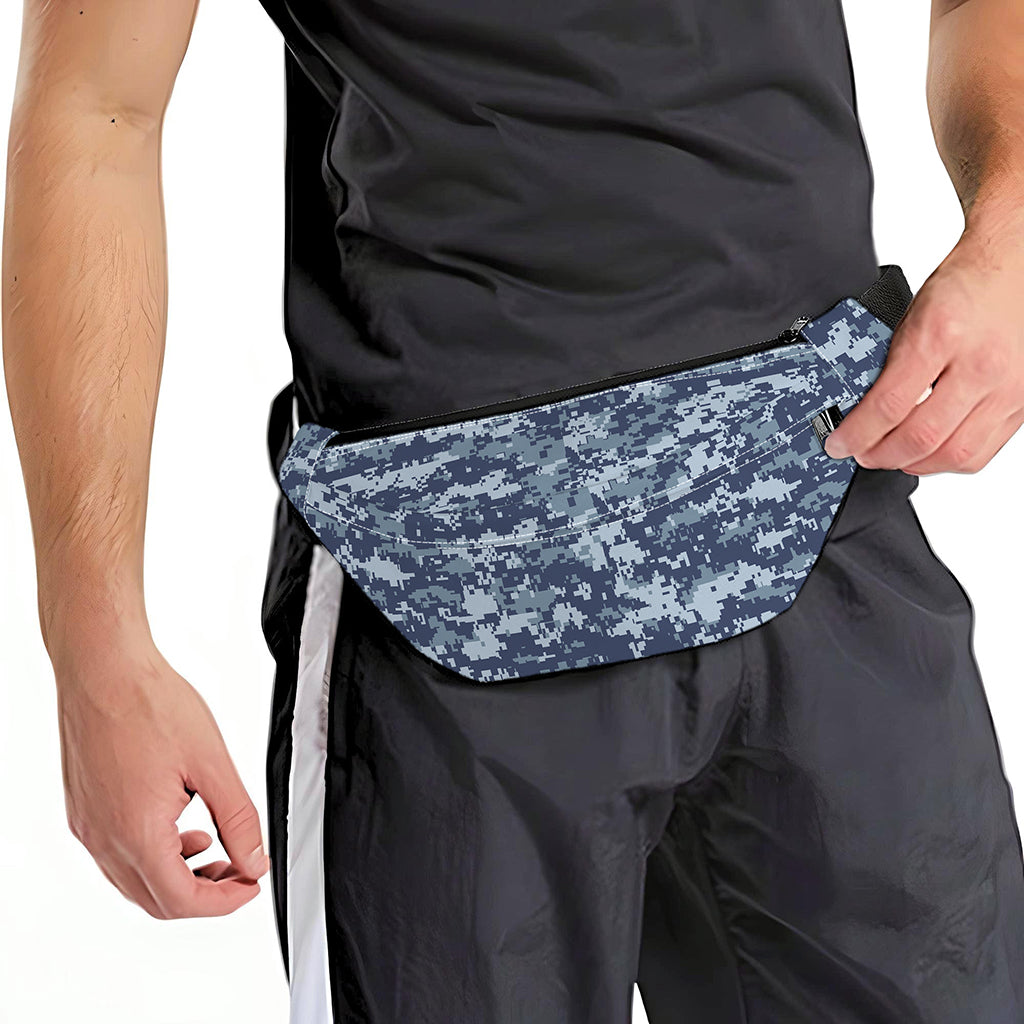 Navy Digital Camo Pattern Print Fanny Pack
