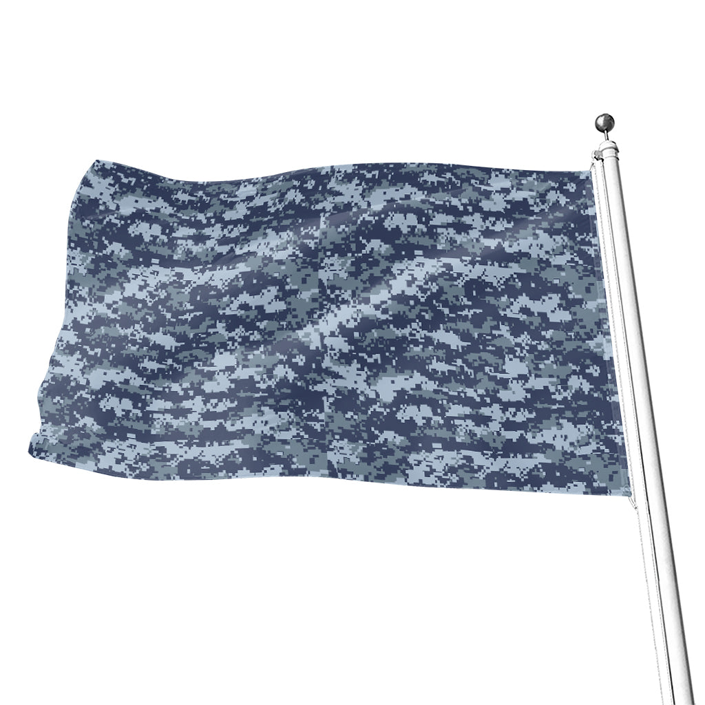Navy Digital Camo Pattern Print Flag