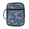 Navy Digital Camo Pattern Print Front Pocket Bible Bag
