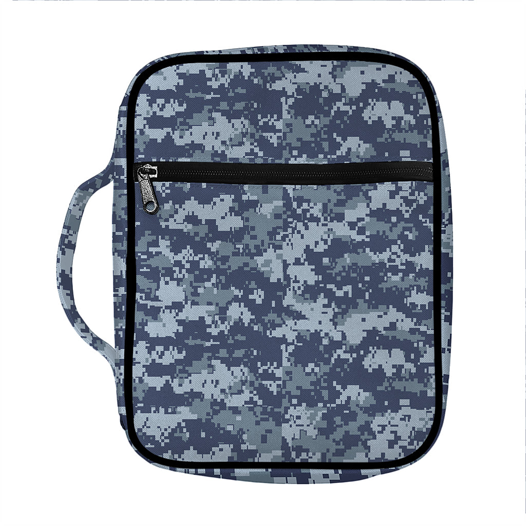 Navy Digital Camo Pattern Print Front Pocket Bible Bag