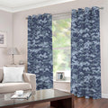 Navy Digital Camo Pattern Print Grommet Curtains
