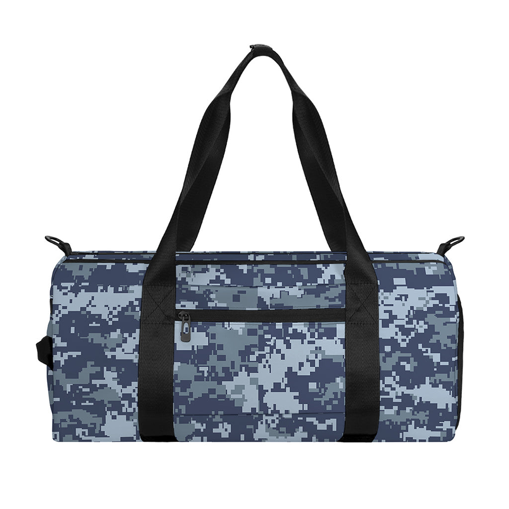 Navy Digital Camo Pattern Print Gym Bag