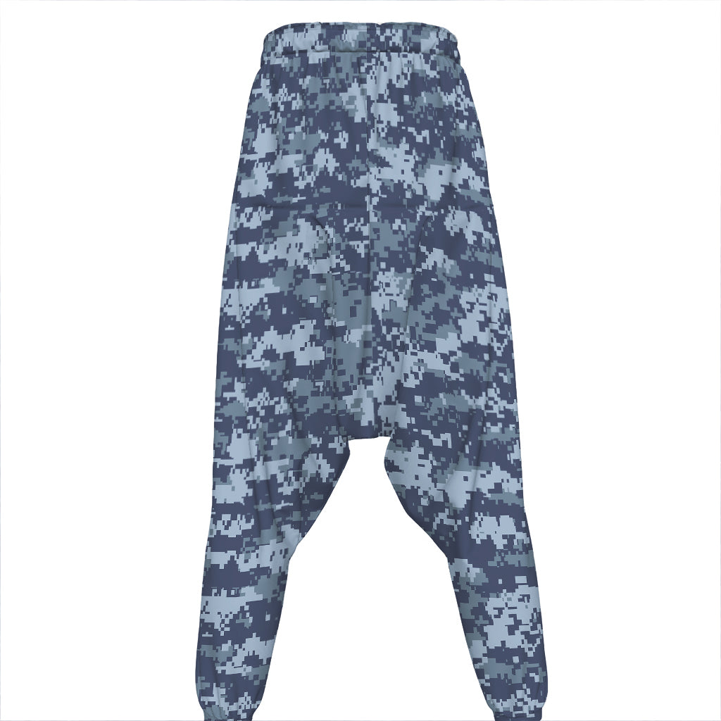 Navy Digital Camo Pattern Print Hammer Pants