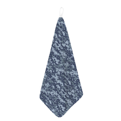 Navy Digital Camo Pattern Print Hand Towel