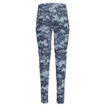 Navy Digital Camo Pattern Print High-Waisted Pocket Leggings
