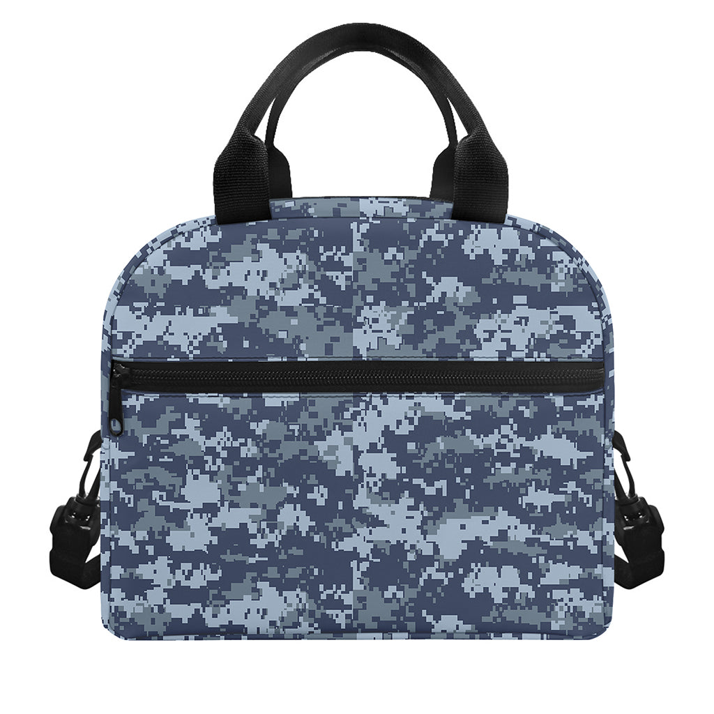 Navy Digital Camo Pattern Print Insulated Lunch Bag