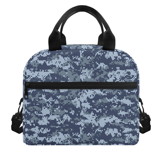 Navy Digital Camo Pattern Print Insulated Lunch Bag