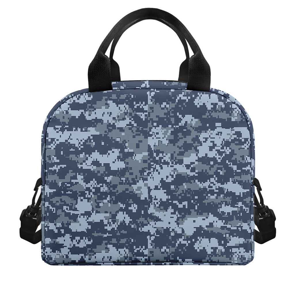 Navy Digital Camo Pattern Print Insulated Lunch Bag