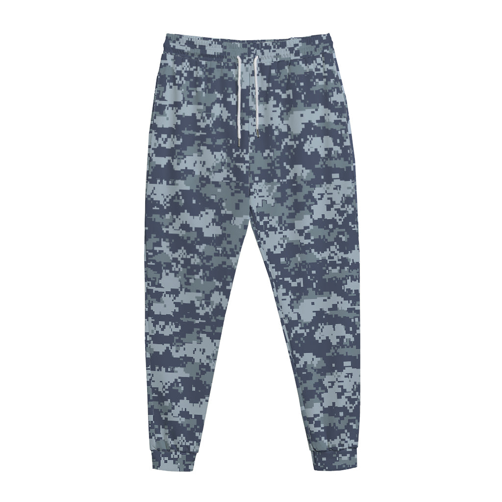 Navy Digital Camo Pattern Print Jogger Pants