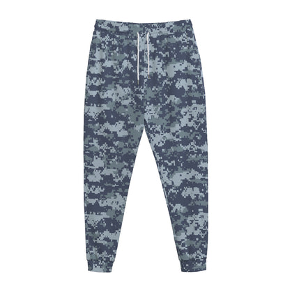 Navy Digital Camo Pattern Print Jogger Pants