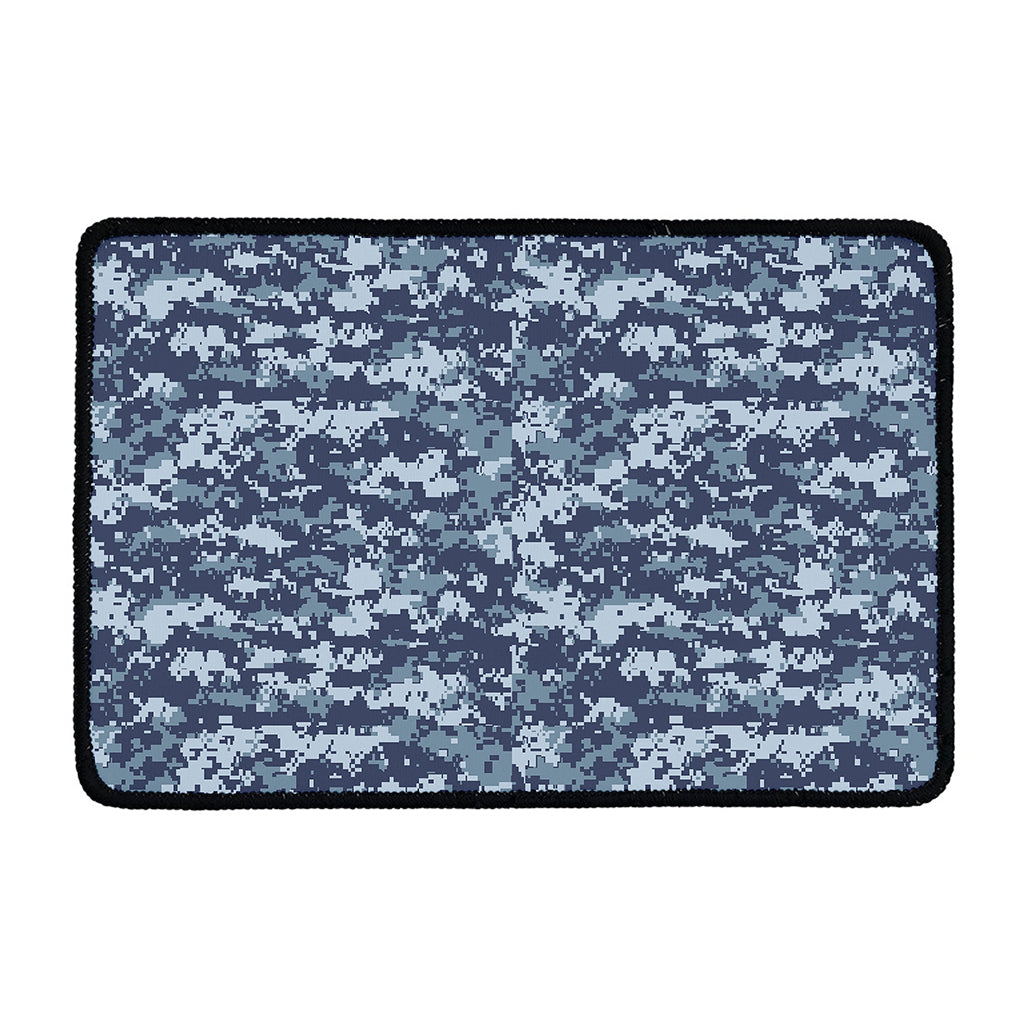 Navy Digital Camo Pattern Print Kitchen Mat
