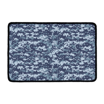 Navy Digital Camo Pattern Print Kitchen Mat