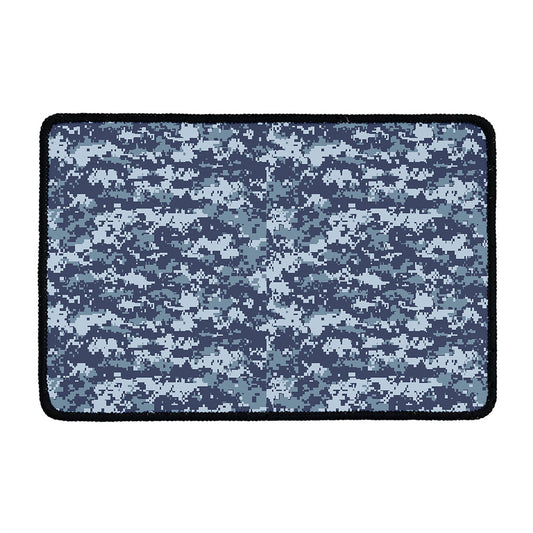 Navy Digital Camo Pattern Print Kitchen Mat