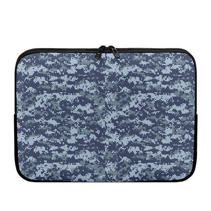 Navy Digital Camo Pattern Print Laptop Sleeve
