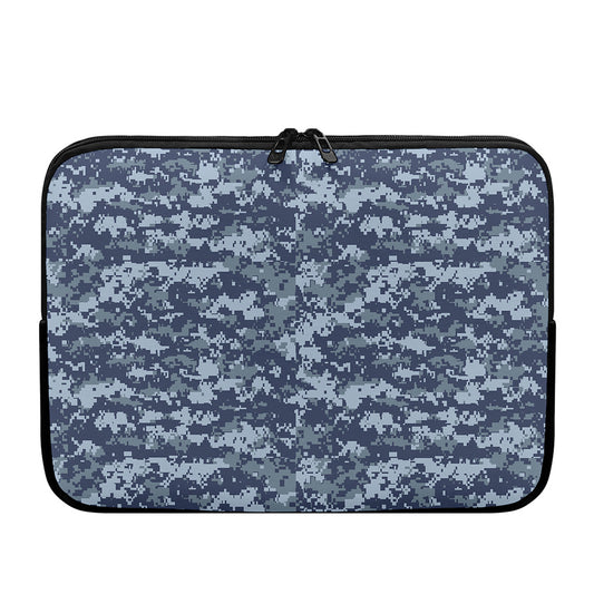 Navy Digital Camo Pattern Print Laptop Sleeve