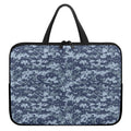 Navy Digital Camo Pattern Print Laptop Sleeve With Handle