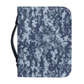 Navy Digital Camo Pattern Print Leather Bible Cover
