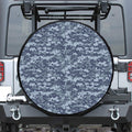 Navy Digital Camo Pattern Print Leather Spare Tire Cover