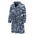 Navy Digital Camo Pattern Print Men's Bathrobe