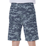 Navy Digital Camo Pattern Print Men's Beach Shorts