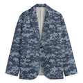 Navy Digital Camo Pattern Print Men's Blazer